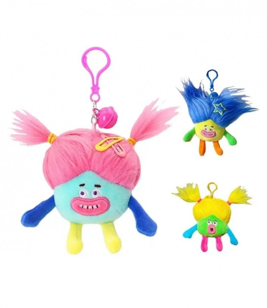 Set 3 Jucarii de plus, Funny Ugly Key Chain, tip breloc, multicolor, 15 cm