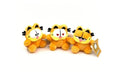 Set 3 Jucarii de plus, Garfield, tip breloc, multicolor, 12 cm