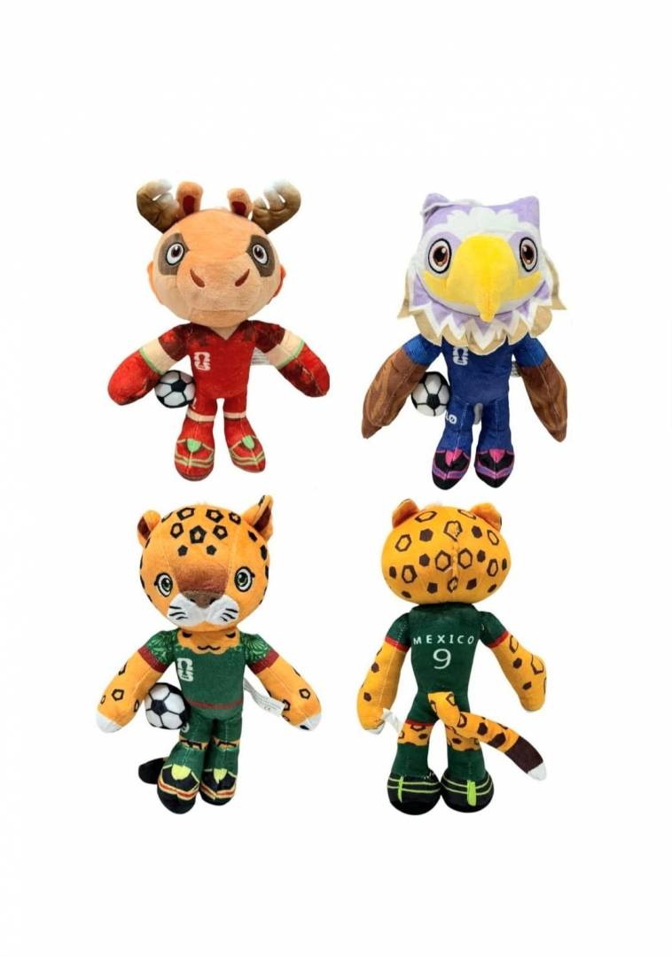 Set 3 Mascote de plus, Cupa Mondiala, FIFA 2026, multicolor, 26 cm