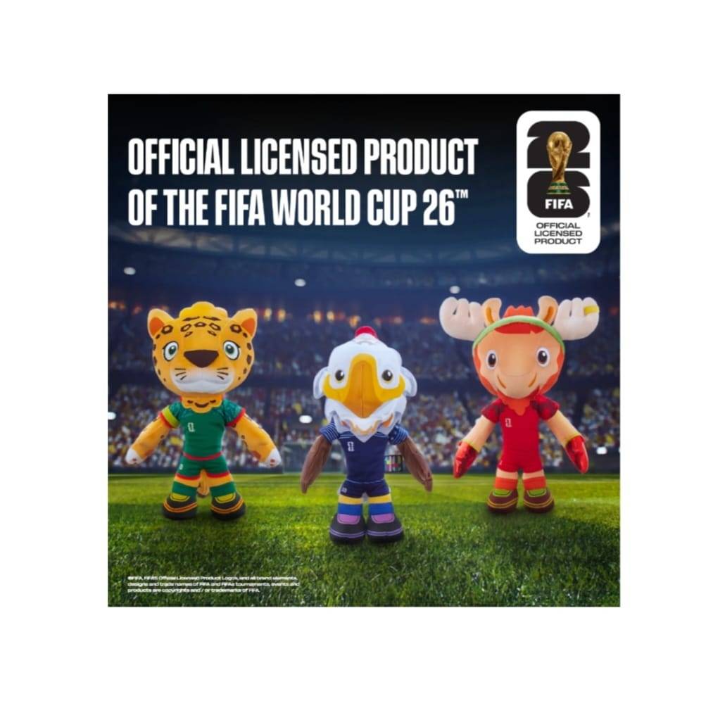 Set 3 Mascote de plus, Cupa Mondiala, FIFA 2026, tip breloc, multicolor, 20 cm