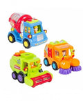 Set 3 Masinute utilitare interactive pentru copii, Hola, multicolor, 12 cm