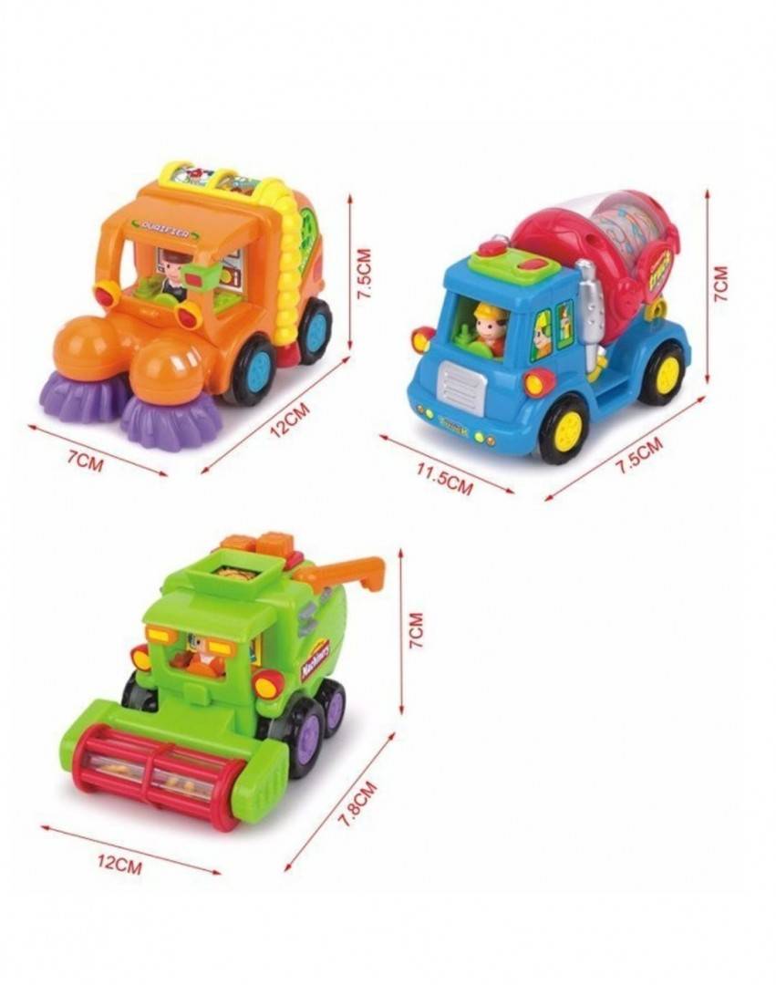 Set 3 Masinute utilitare interactive pentru copii, Hola, multicolor, 12 cm