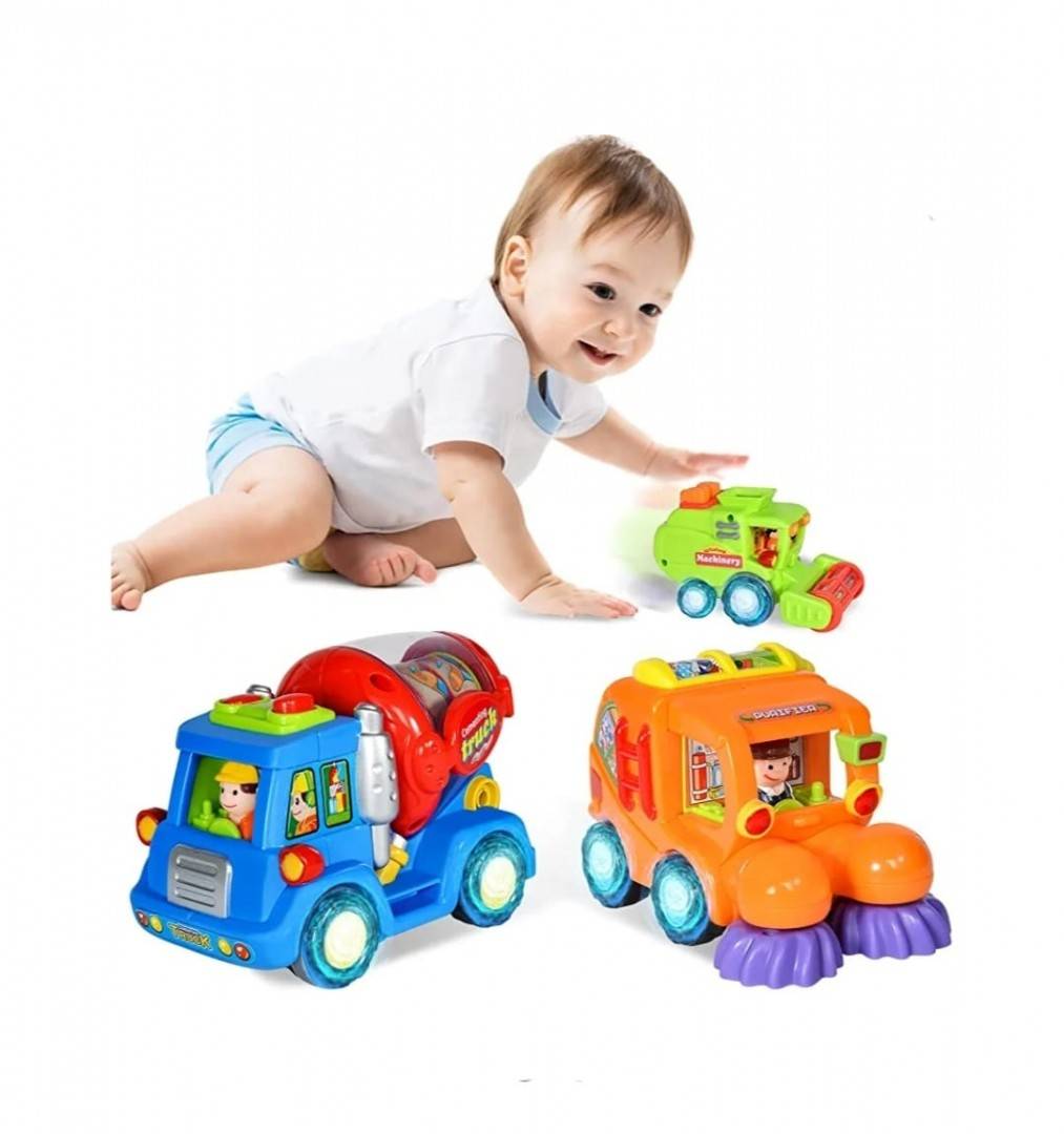 Set 3 Masinute utilitare interactive pentru copii, Hola, multicolor, 12 cm