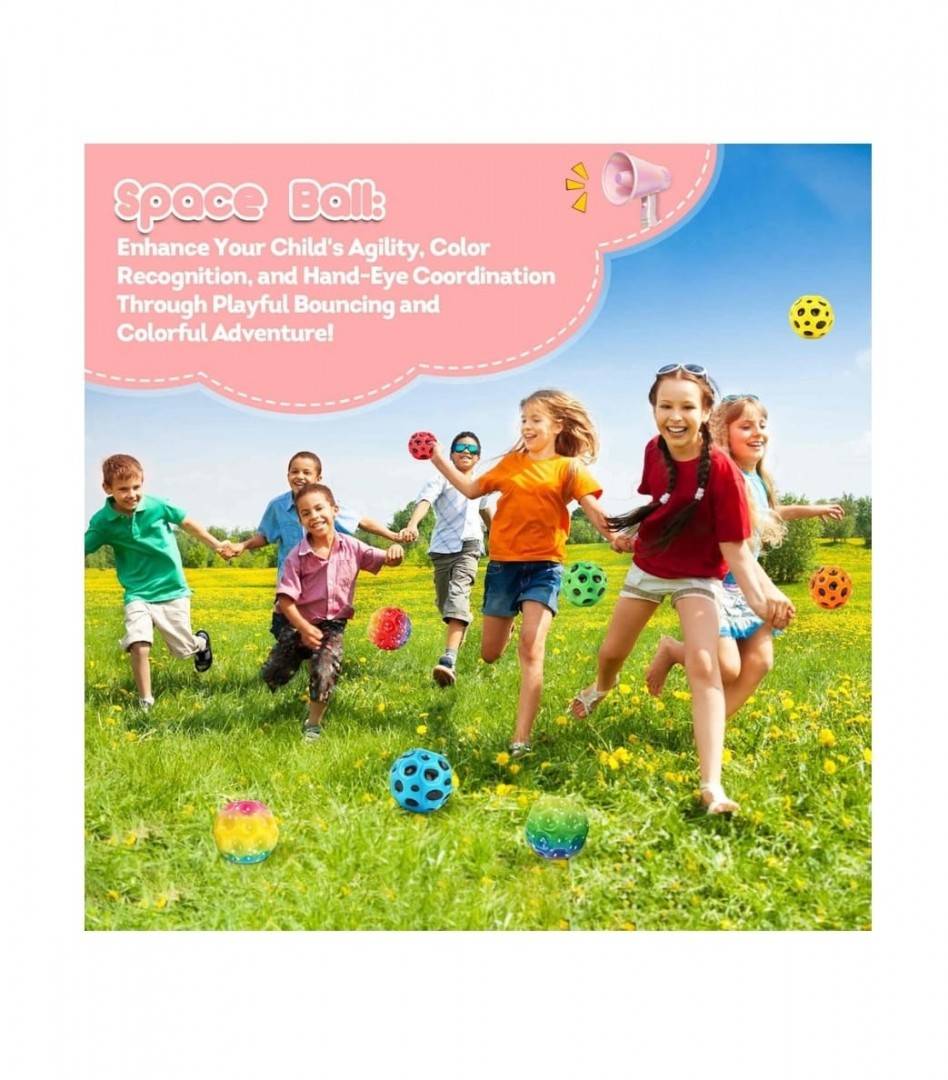 Set 3 mingi Saltarete, Super Space Ball, curcubeu, 7 cm
