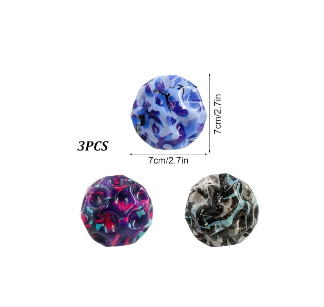Set 3 mingi Saltarete, Super Space Ball, multicolor, 7 cm
