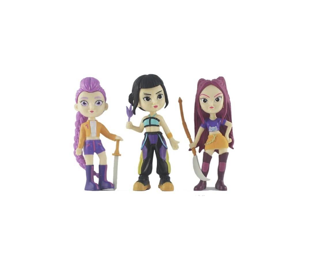 Set 3 figurine, K Pop Demon Hunter Girl, multicolor, 18 cm