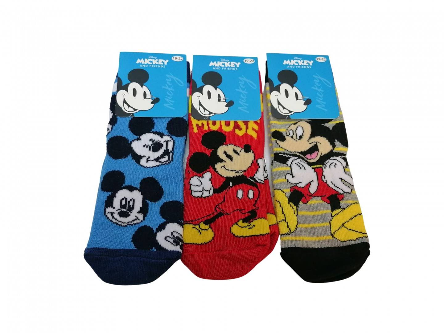 Set 3 Perechi de sosete, Mikey Mouse, multicolor, 19 - 22 EU