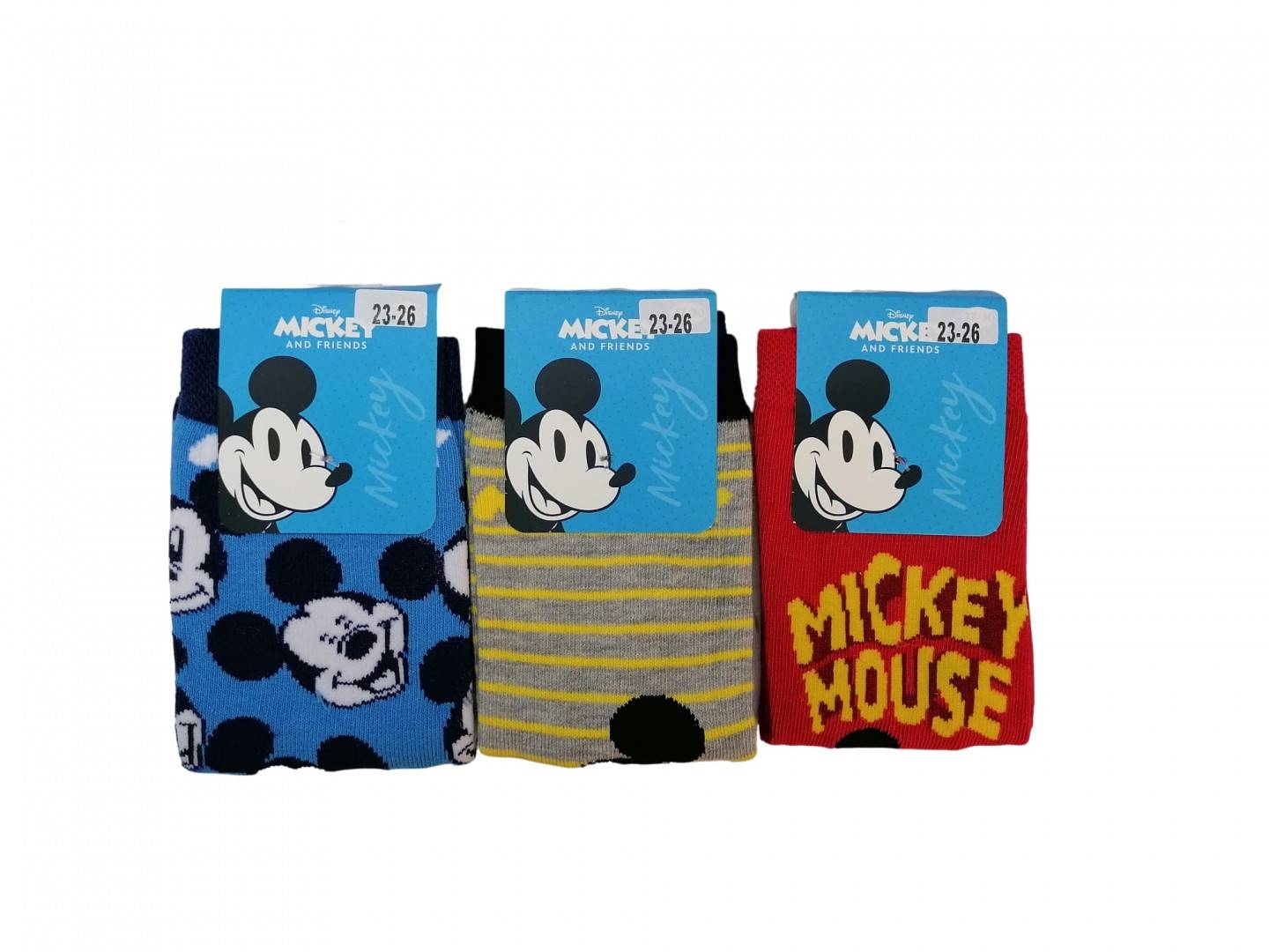 Set 3 Perechi de sosete, Mikey Mouse, multicolor, 23 - 26 EU