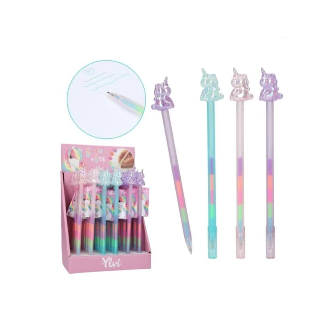 Set 3 Pixuri cu gel, Unicorn, MASHASHOP, multicolor