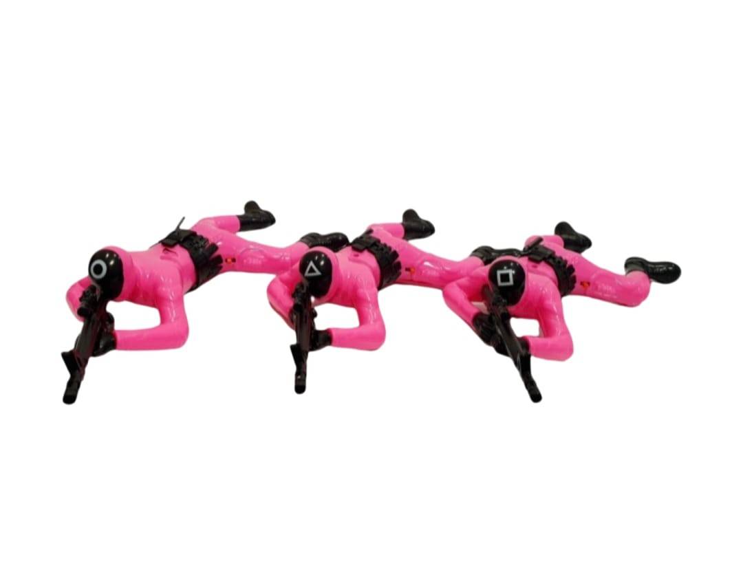 Set 3 Soldat Squid Game, MASHASHOP, misca si scoate sunete, multicolor, 32 cm