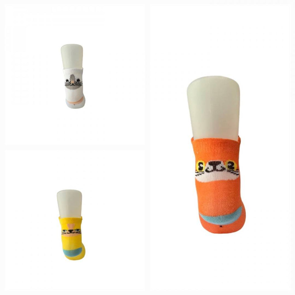 Set 3 Sosete pentru fetite, model Pisica, multicolor, 1 an