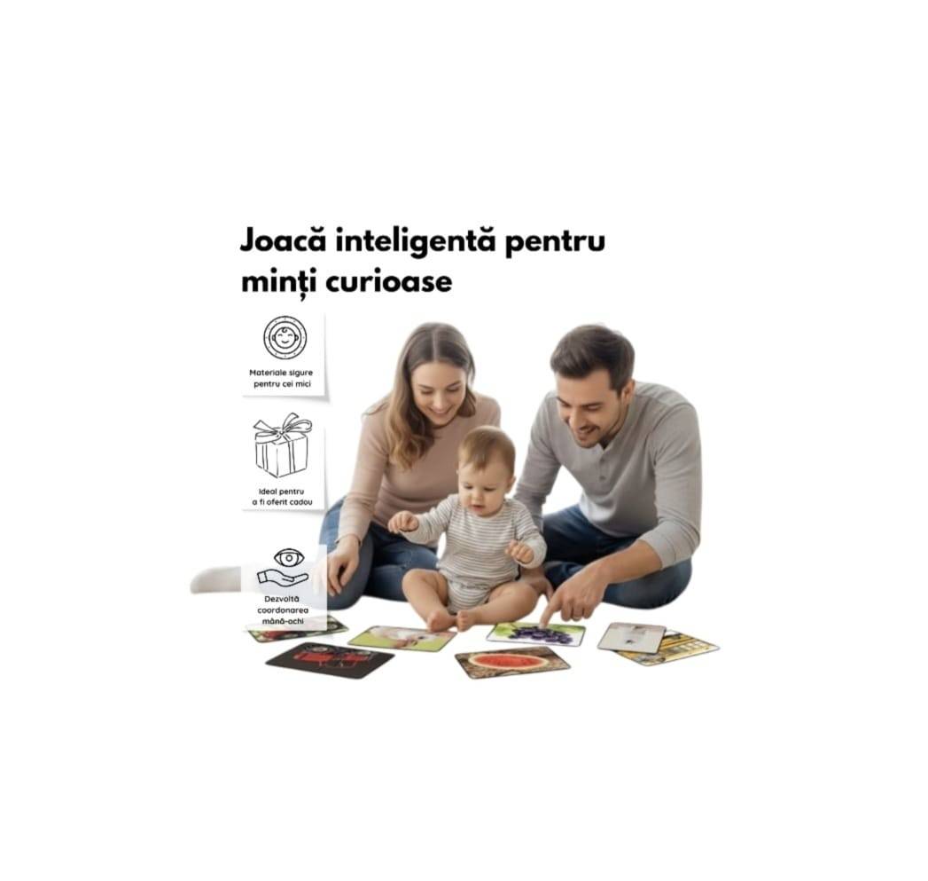 Set 30 Carduri ilustrate, imagini stimulare cognitiva copii si bebelusi, multicolor, 12-24 luni
