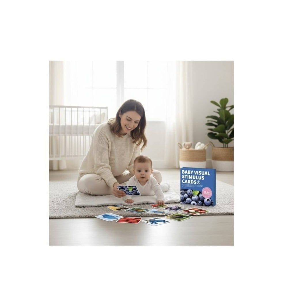 Set 30 Carduri ilustrate, imagini stimulare cognitiva copii si bebelusi, multicolor, 12-24 luni