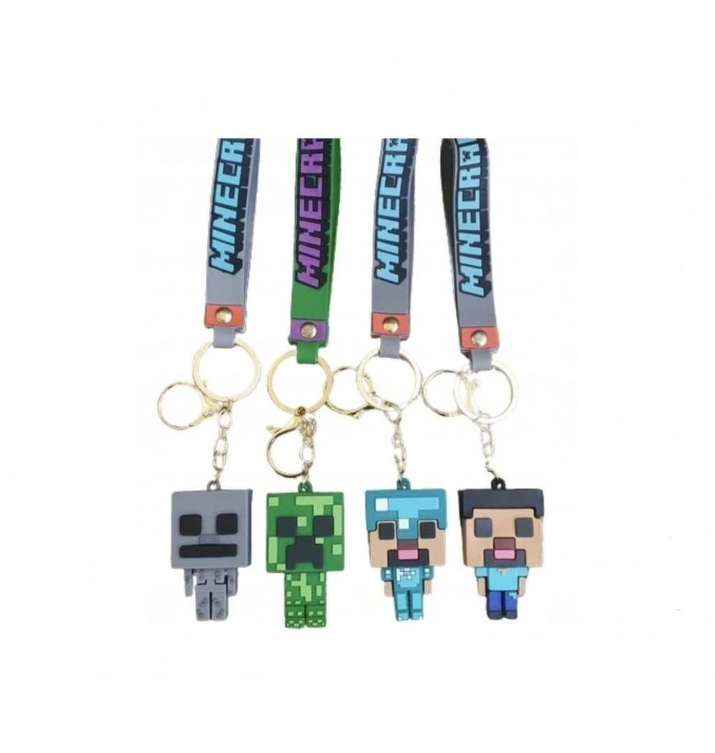 Set 4 Brelocuri, Minecraft, multicolor, 11 cm