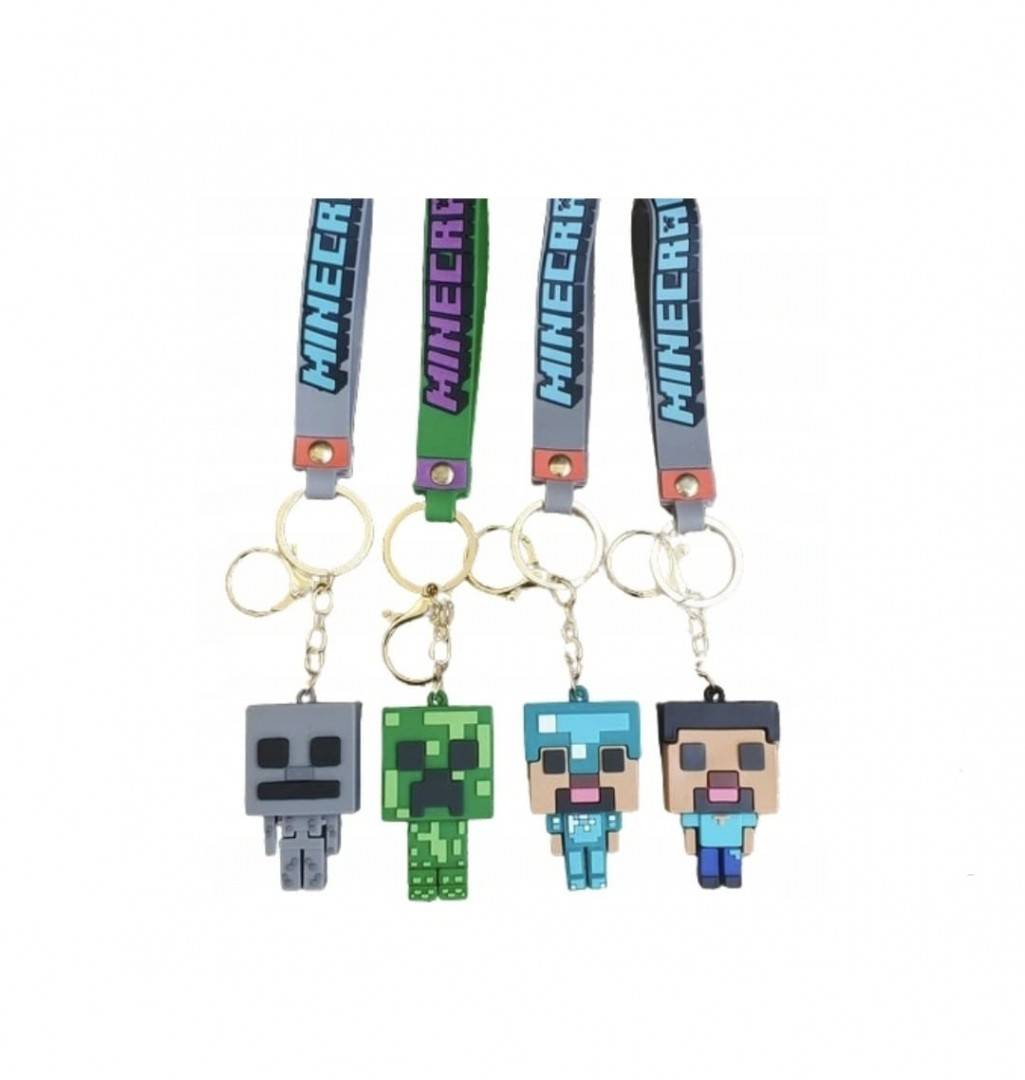 Set 4 Brelocuri, Minecraft, multicolor, 11 cm