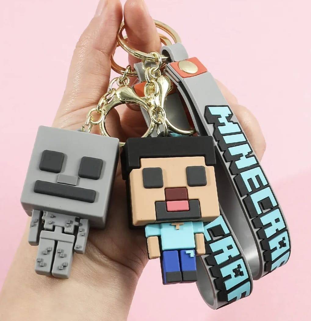 Set 4 Brelocuri, Minecraft, multicolor, 11 cm
