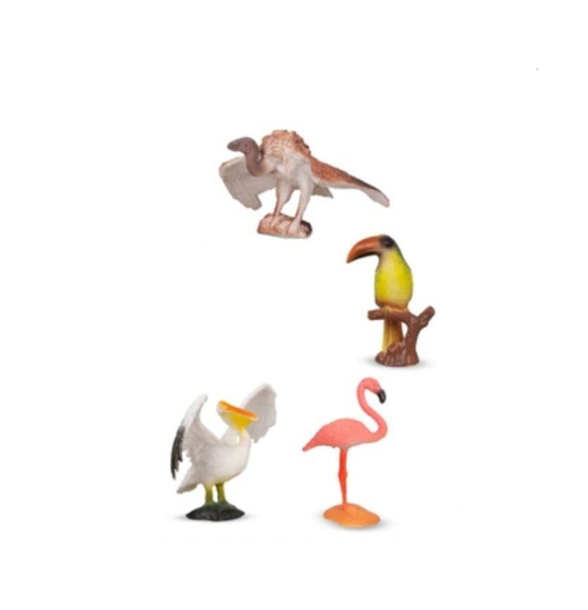 Set 4 Figurine, Pasari Migratoare, multicolor, 13 cm