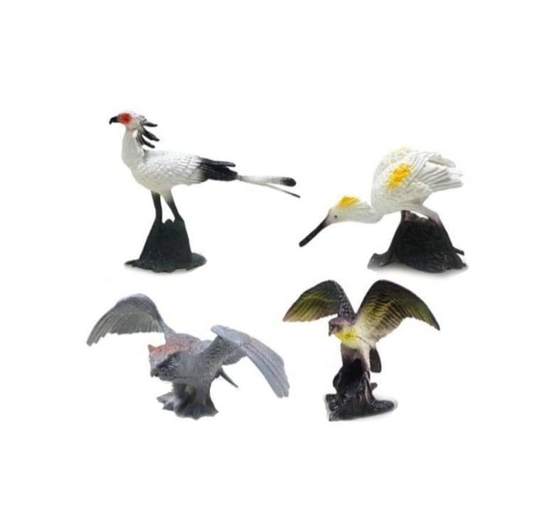 Set 4 Figurine, Pasari Rapitoare, multicolor, 13 cm
