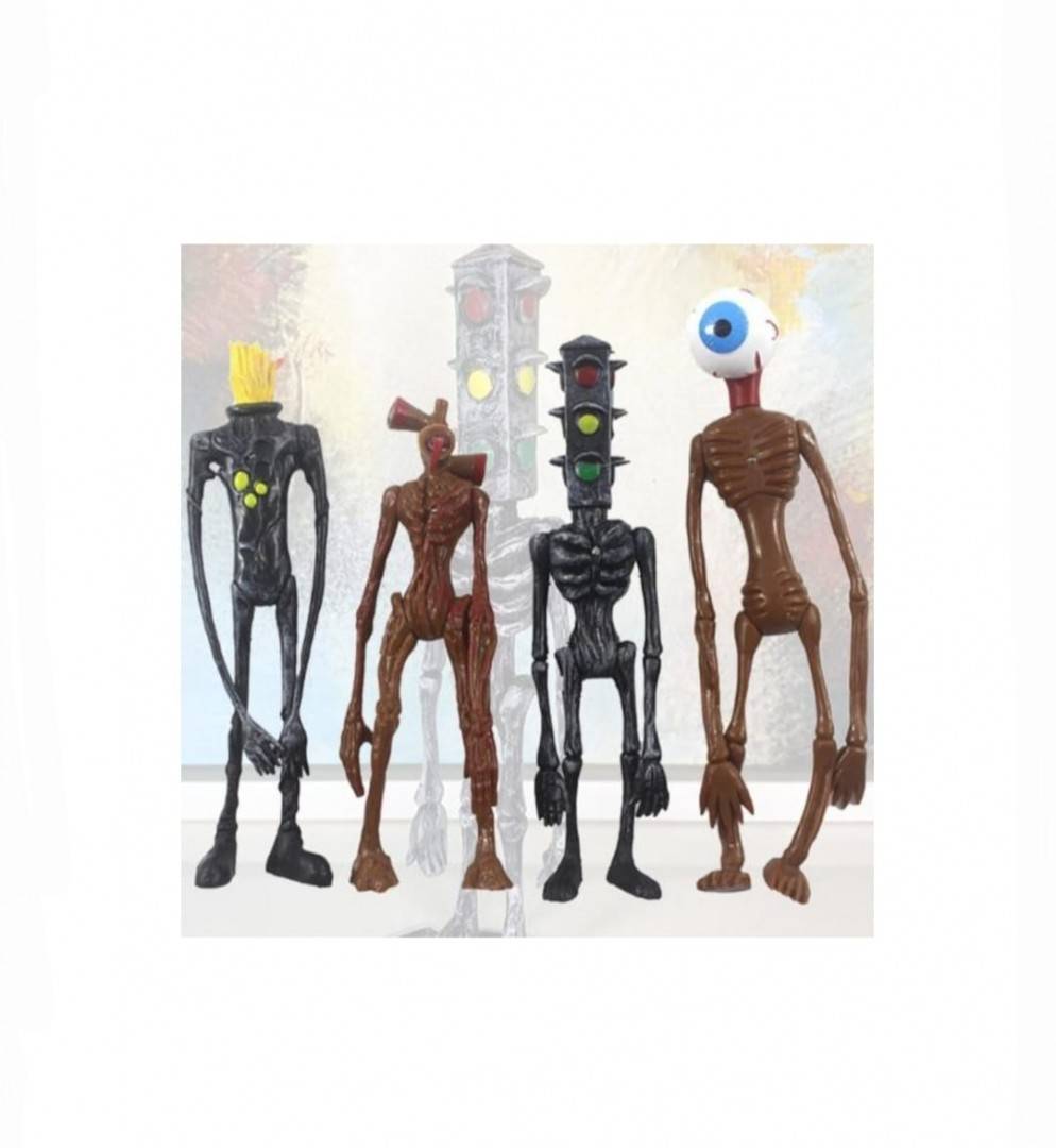 Set 4 Figurine Siren Head, Exlene, multicolor, 20 cm