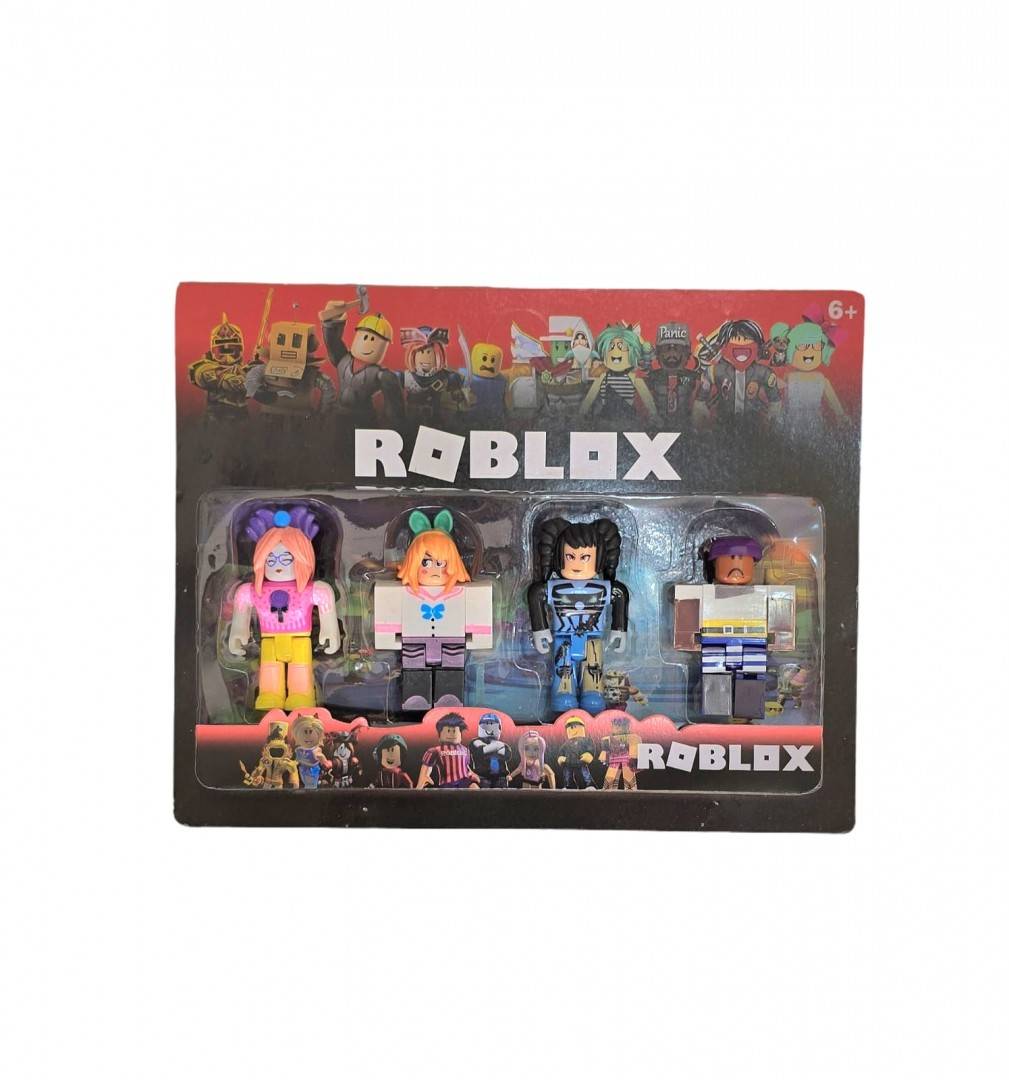 Set 4 Figurine, tip Roblox, alb/multicolor, 7.5 cm