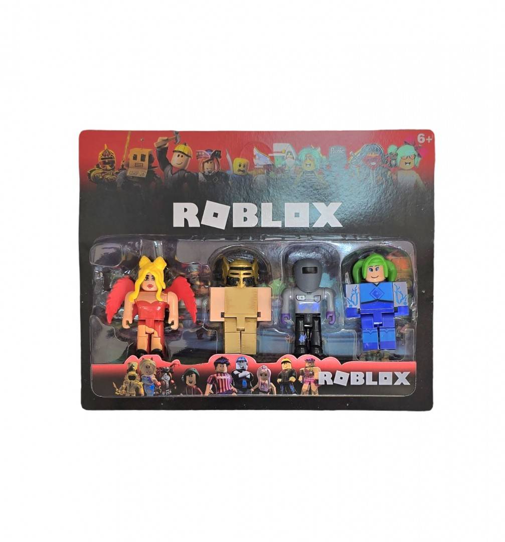 Set 4 Figurine, tip Roblox, galben/multicolor, 7.5 cm