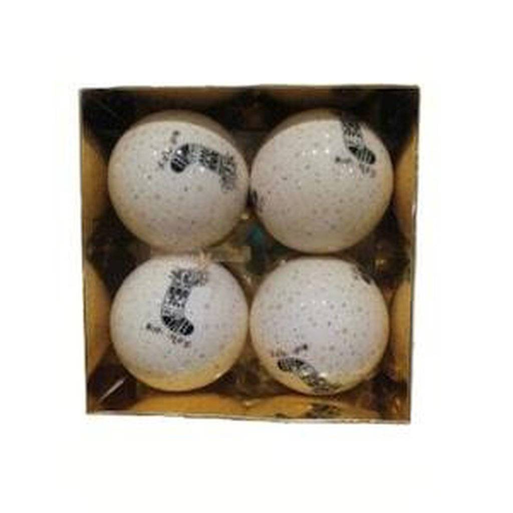 Set 4 Globuri de Craciun , multicolor , 8 cm