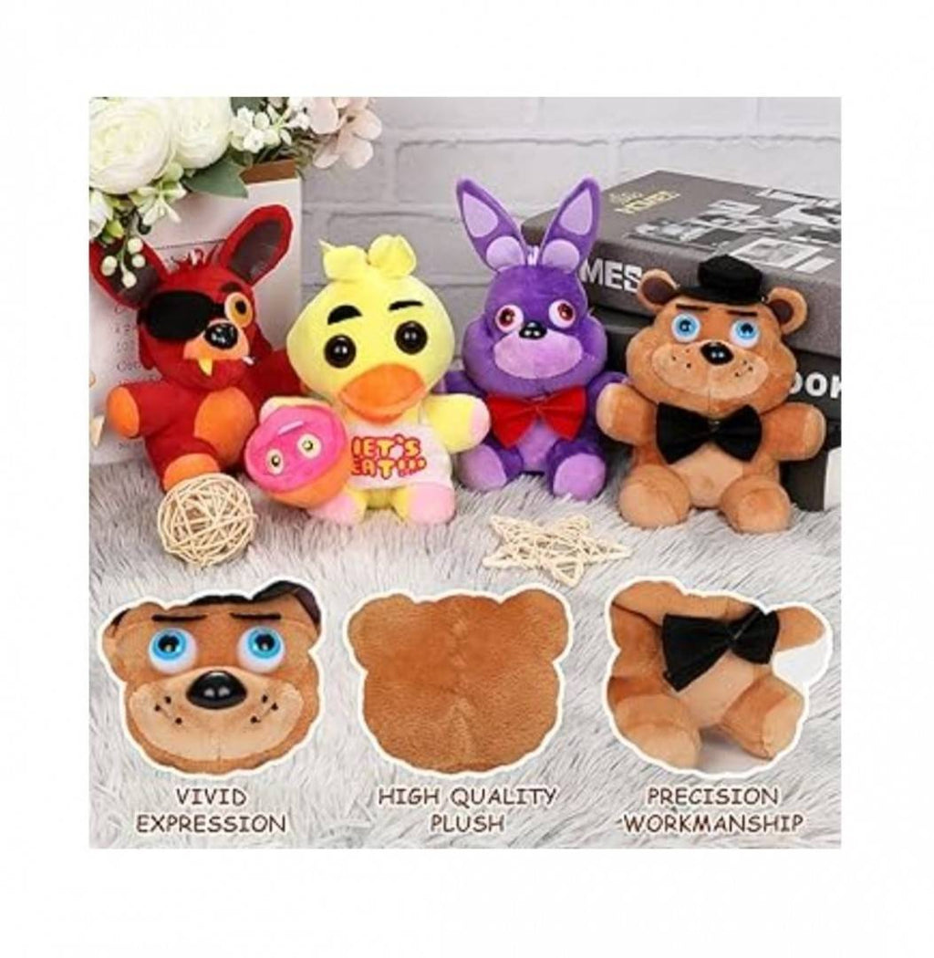 Set 4 jucarii de plus, Fnaf Five Nights at Freddy's, multicolor, 25 cm