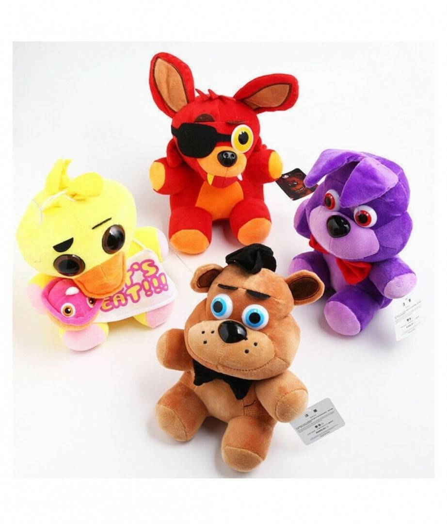 Set 4 jucarii de plus, Fnaf Five Nights at Freddy's, multicolor, 25 cm