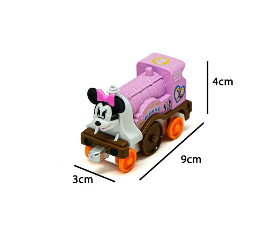 Set 4 locomotive metalice cu magnet, tip Mickey Mouse, multicolor