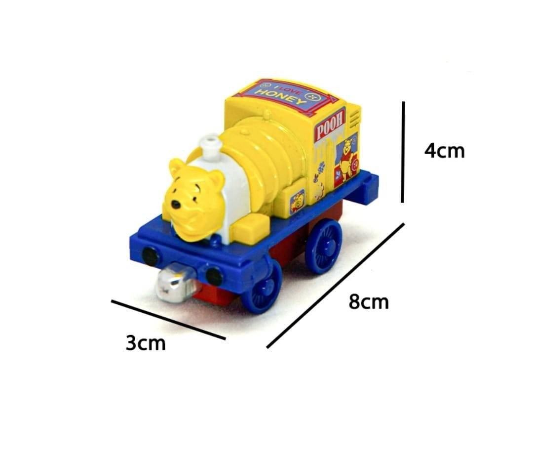 Set 4 locomotive metalice cu magnet, tip Mickey Mouse, multicolor