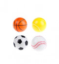 Set 4 Mingi Spuma, Fotbal, Baschet, Tenis, Baseball, multicolor, 6 cm