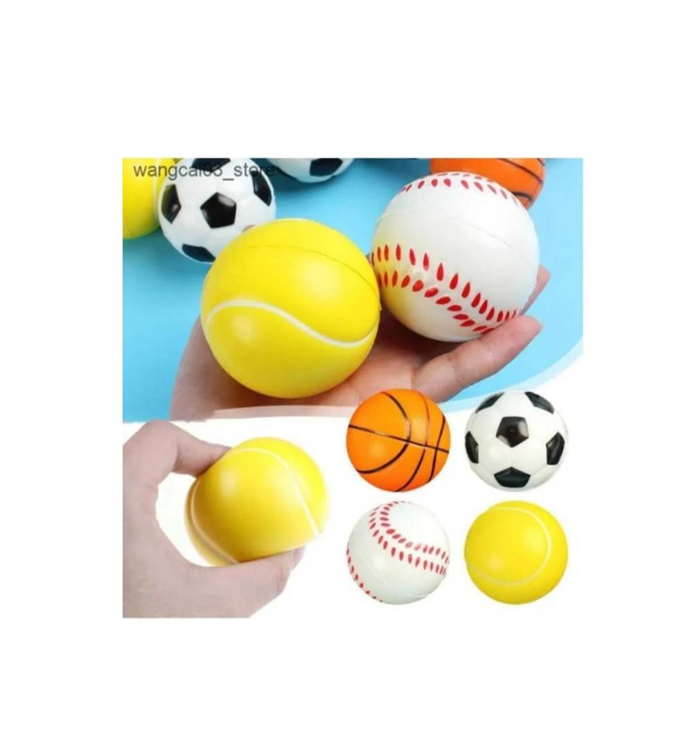 Set 4 Mingi Spuma, Fotbal, Baschet, Tenis, Baseball, multicolor, 6 cm