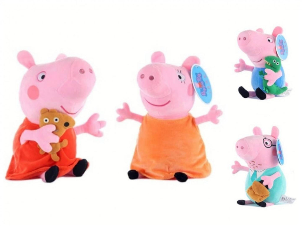 Set 4 Plusuri, Familia Peppa Pig, multicolor, 38 cm