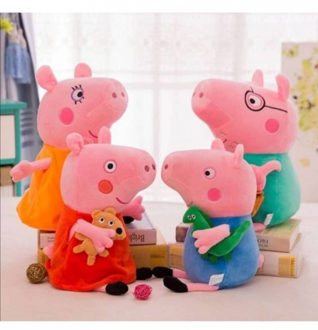 Set 4 Plusuri, Familia Peppa Pig, multicolor, 38 cm