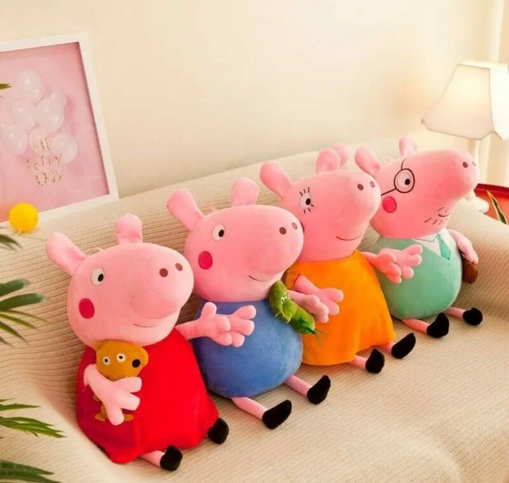 Set 4 Plusuri, Familia Peppa Pig, multicolor, 38 cm