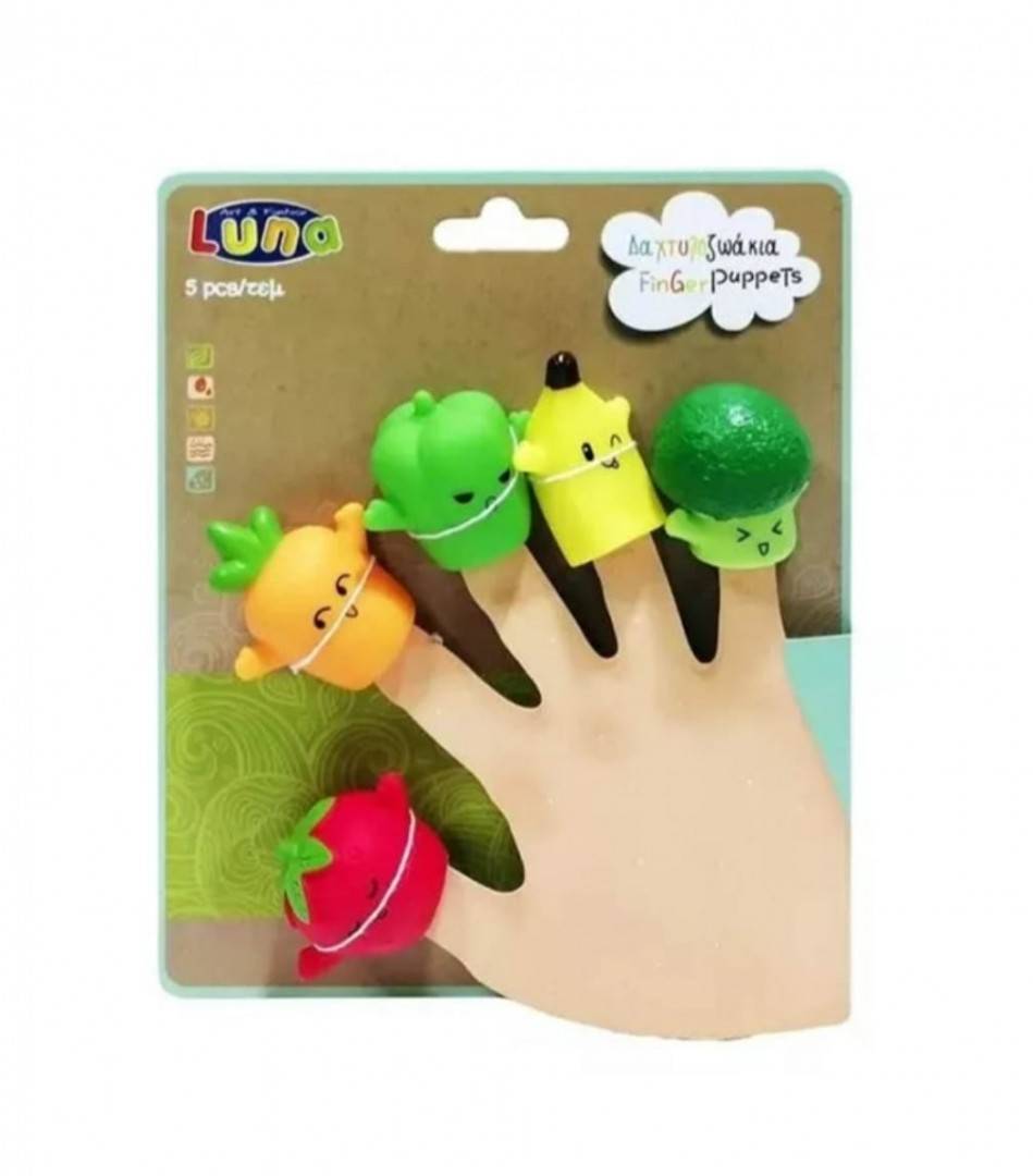 Set 5 Figurine Fructe si Legume , mascote pentru degete , Finger Puppet