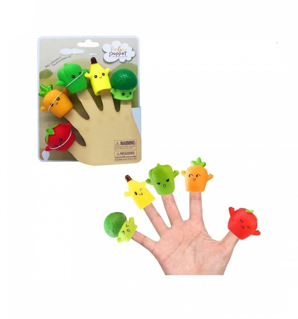 Set 5 Figurine Fructe si Legume , mascote pentru degete , Finger Puppet