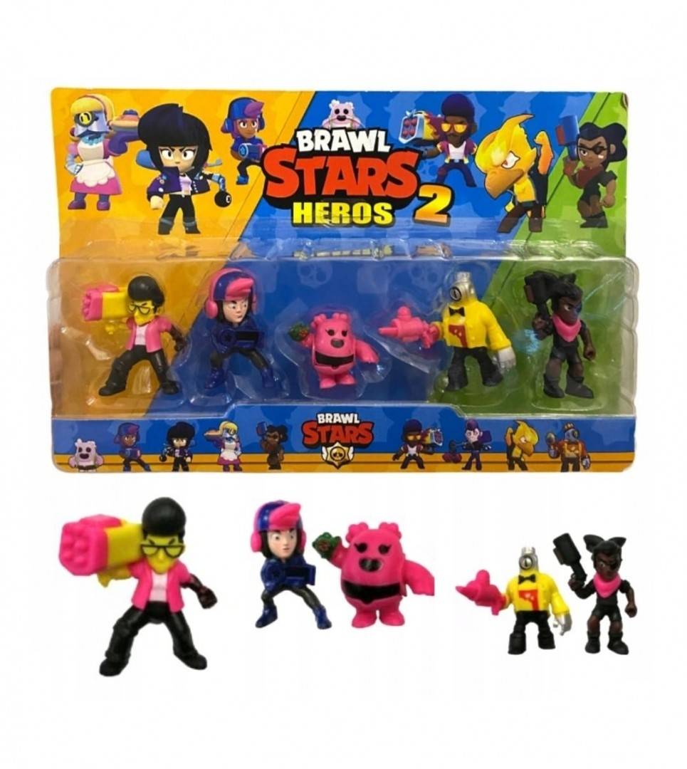 Set 5 Figurine tip Brawl Stars 2, multicolor, 7 cm