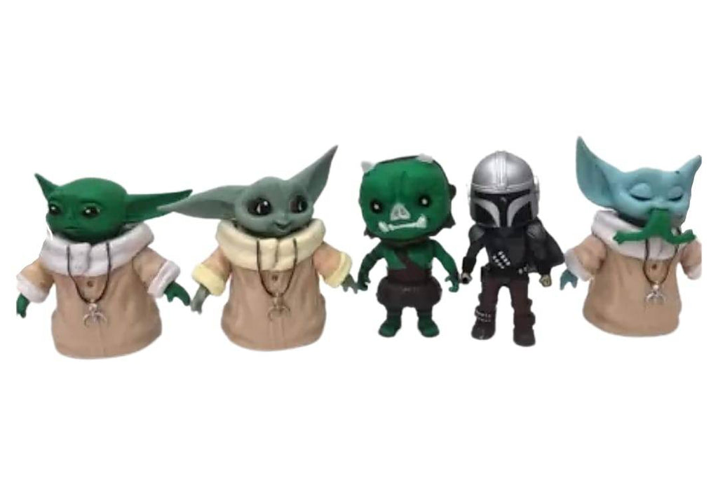 Set 5 Figurine, tip Star Wars Yoda, multicolor, 6 cm