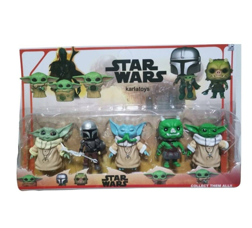 Set 5 Figurine, tip Star Wars Yoda, multicolor, 6 cm