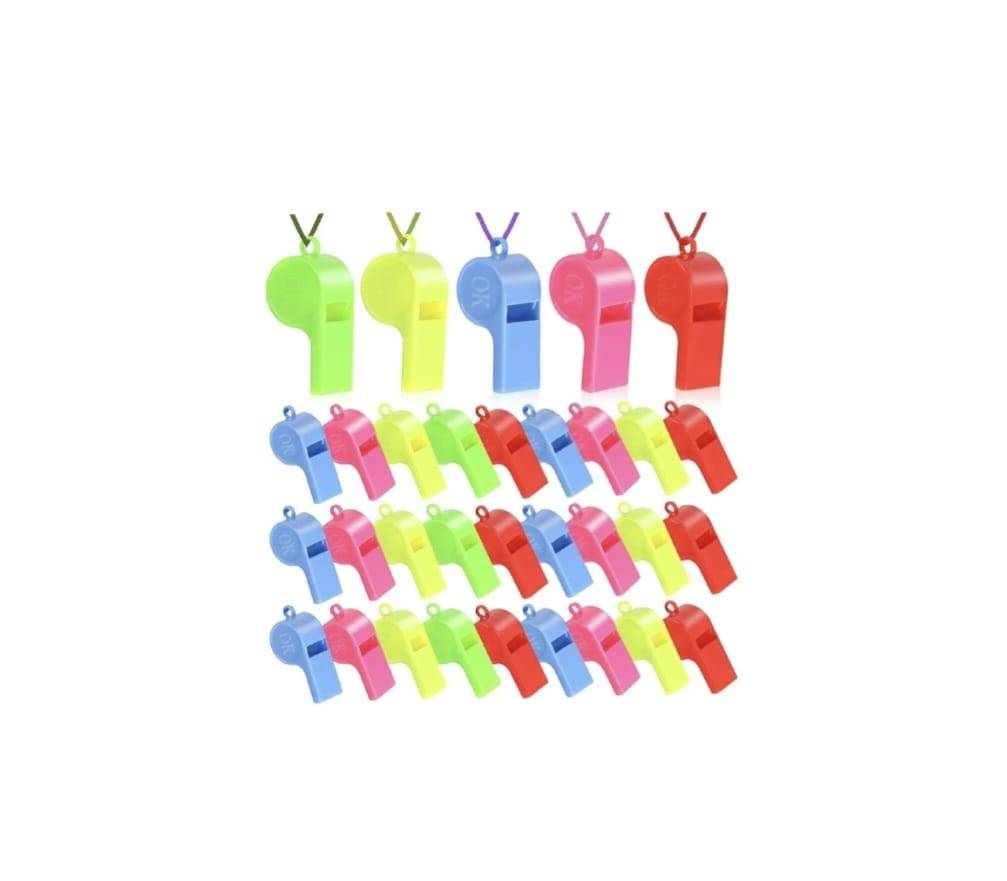Set 5 Fluiere pentru copii, plastic, multicolor