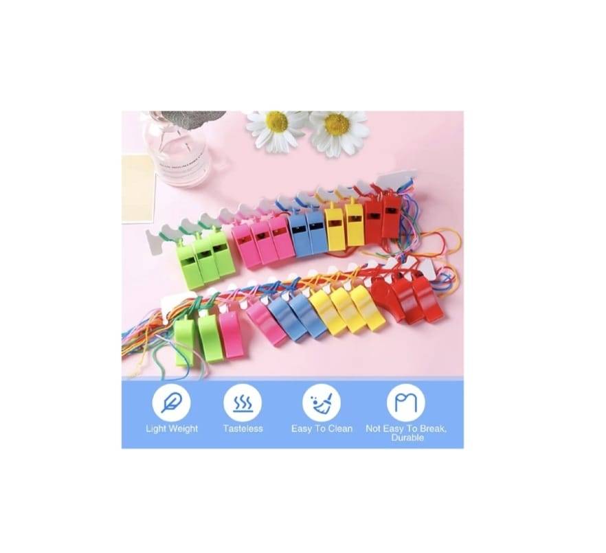 Set 5 Fluiere pentru copii, plastic, multicolor