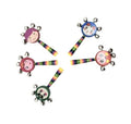 Set 5 jucarii muzicale, Sunatoare, clopotei, lemn, multicolor, 16 cm