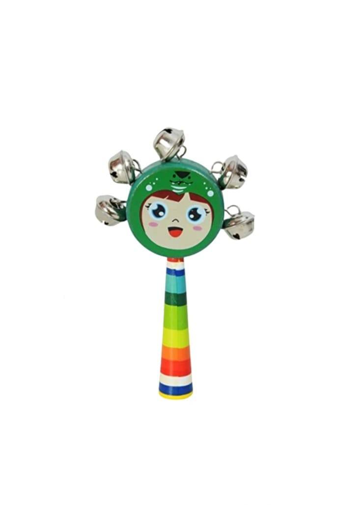 Set 5 jucarii muzicale, Sunatoare, clopotei, lemn, multicolor, 16 cm