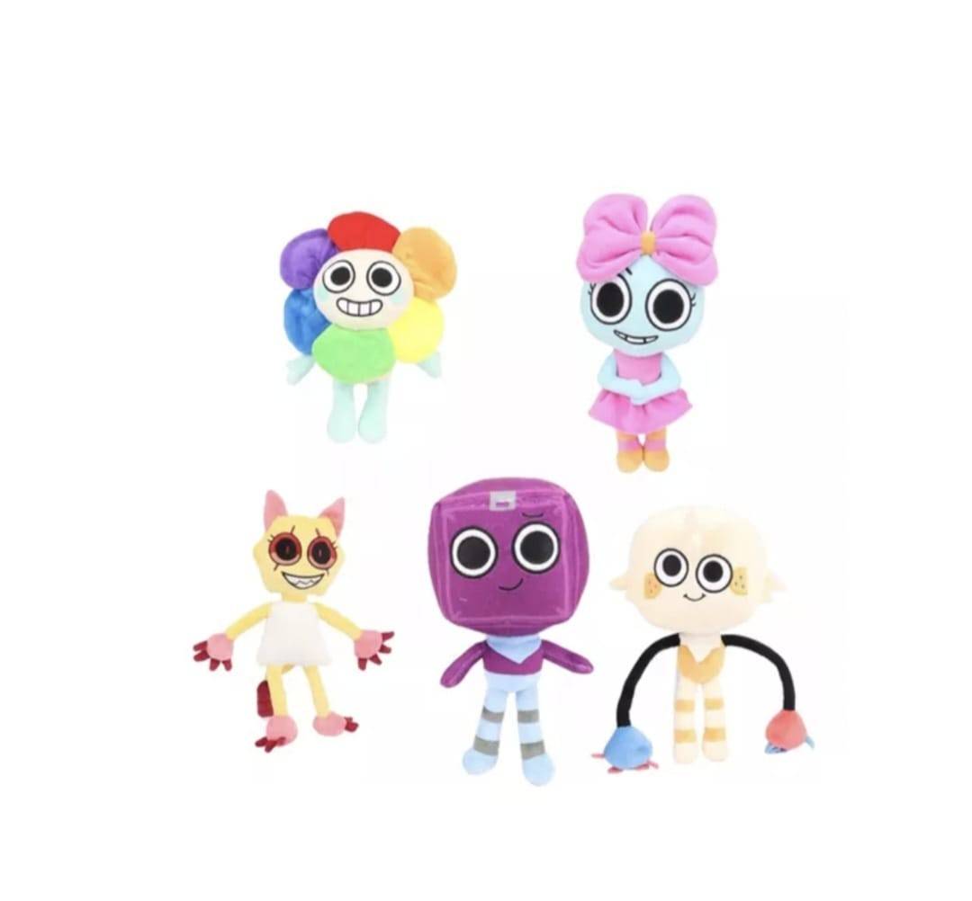Set 5 Mascote de plus, Dandy's World, MASHASHOP, roz/multicolor, 28 cm - 30 cm