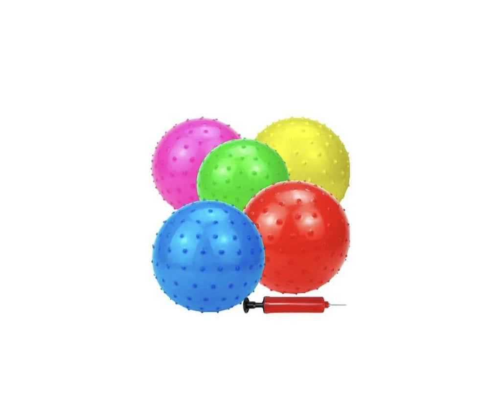 Set 5 Mingi Colorate 9", pompa inclusa, pentru jocuri interioare si exterioare, multicolor