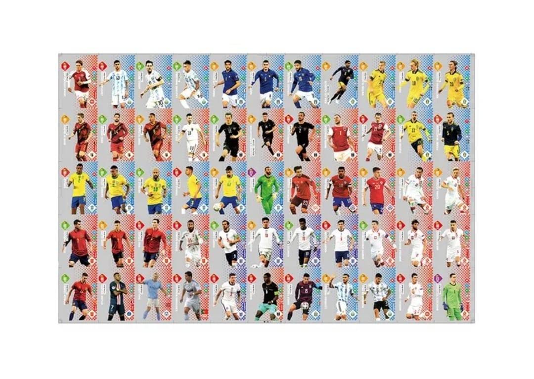Set 55 Cartonase Fotbal, World Football Stars, argintiu