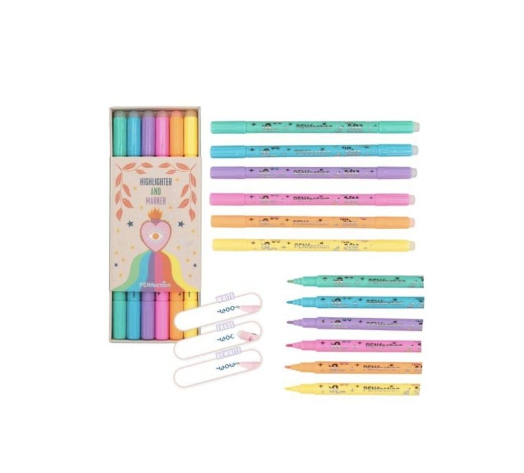 Set 6 Carioci Duble Pastel PENFECTION, Vibrant, multicolor