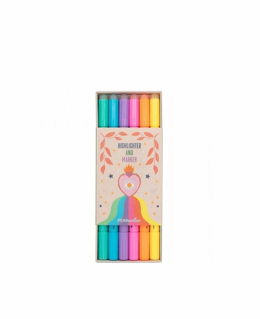 Set 6 Carioci Duble Pastel PENFECTION, Vibrant, multicolor