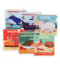 Set 6 carticele textile educative cu pagini chitaitoare si fosnaitoare pentru bebelusi, multicolor, 12 cm